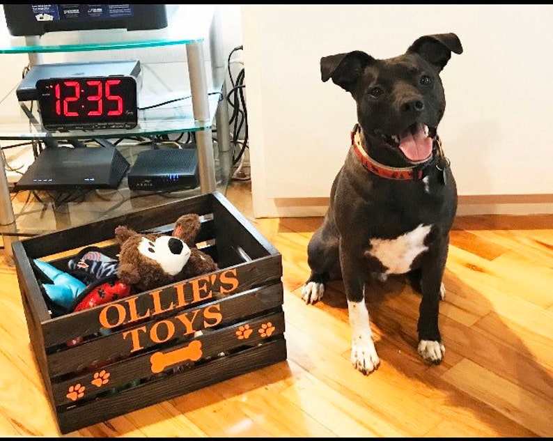 Dog toy box large dog toy box pet storage pet organization Etsy