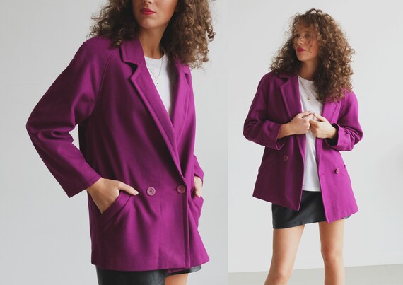 purple wool jacket