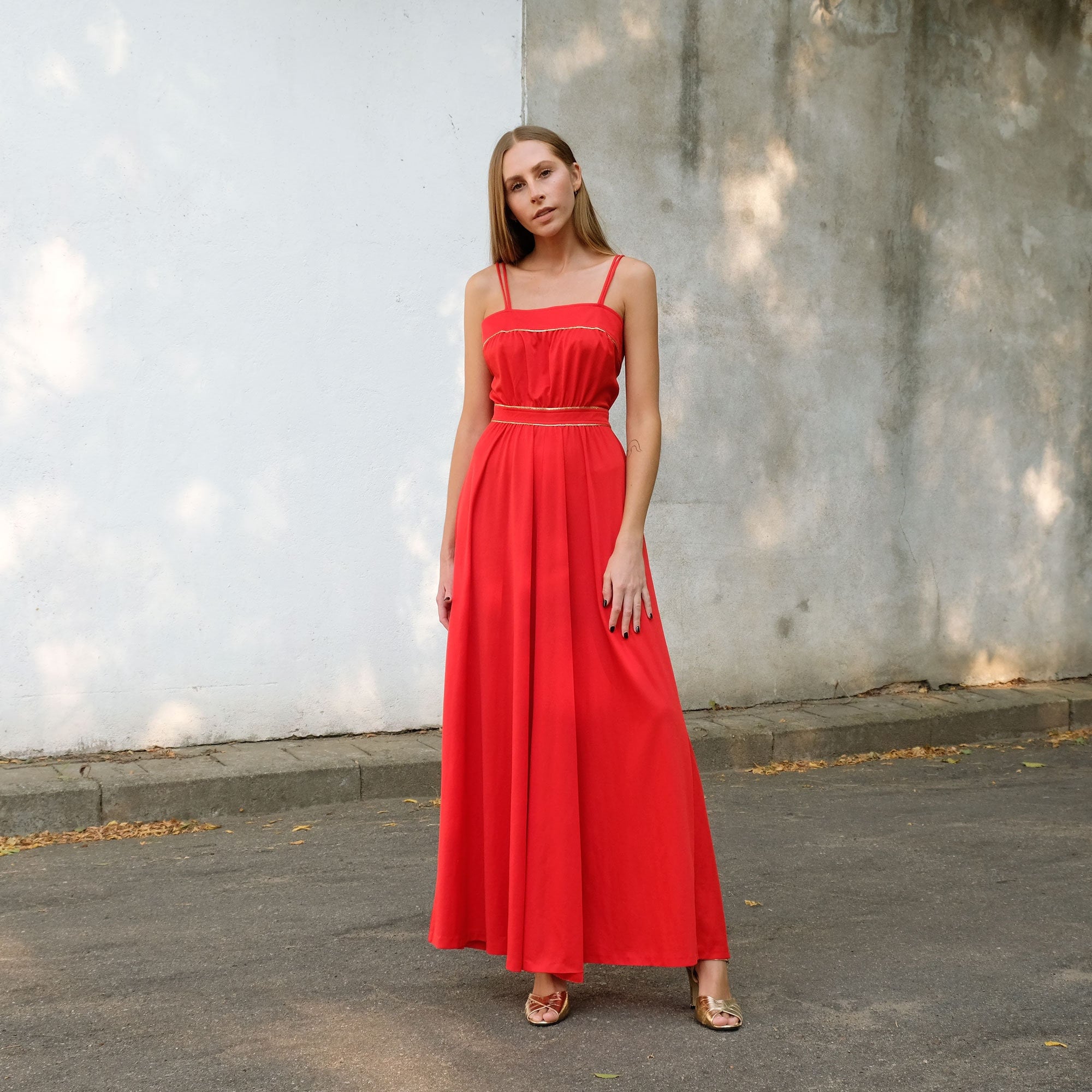 Red Sleeveless Dress Etsy UK