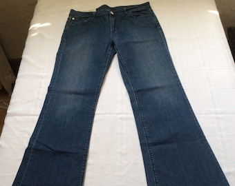 Early 2000 Vintage sustainable Loomstate jeans, high waisted, flared leg, size 30