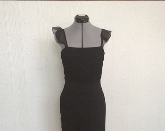 Early 2000 BCBG Maxazria Little black dress - silk chiffon - size 6
