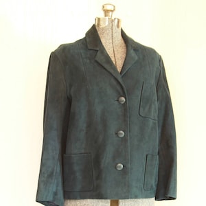 60&#39;s Blue suede cropped jacket Small/Medium