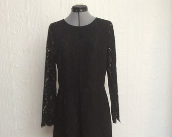 J. Crew black lace dress, like new, size 10 Tall