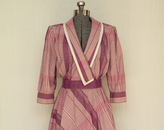 70&#39;s or 80&#39;s Pierre Cardin tartan cotton dress