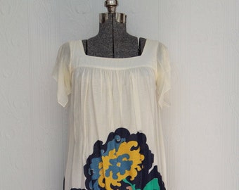 60's 70's Ted Lapidus light summer cotton dress