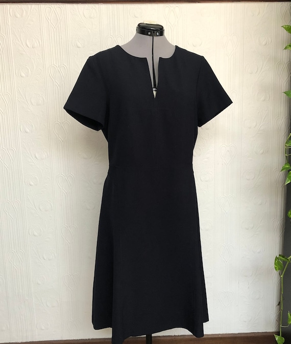 Worn once Banana Republic fit and flare navy dress size 12 Tall Etsy