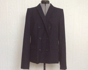 Double Breasted Fine Wool J. Crew Navy Jacket Size 10 Tall, like new