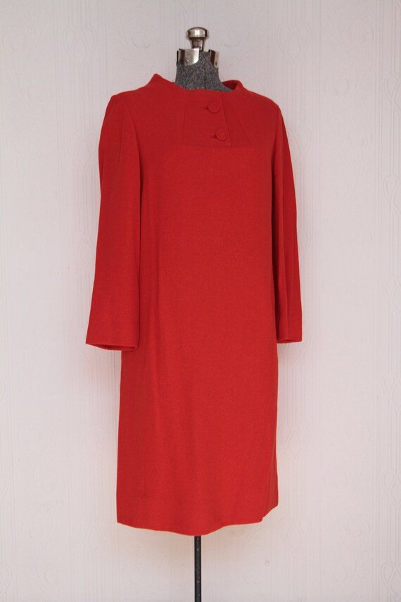 Fantastic 60's BH Wragge orange-red wool dress - image 1