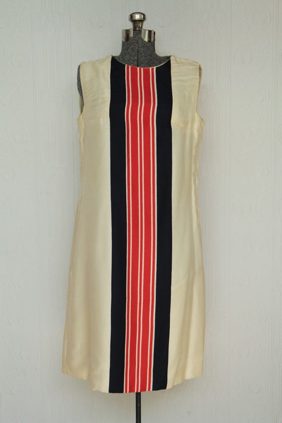 1970 B.H. Wragge silk racer stripes dress