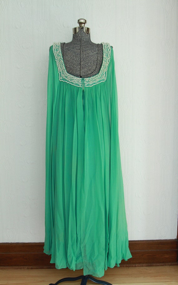 60's silk chiffon dress - image 5