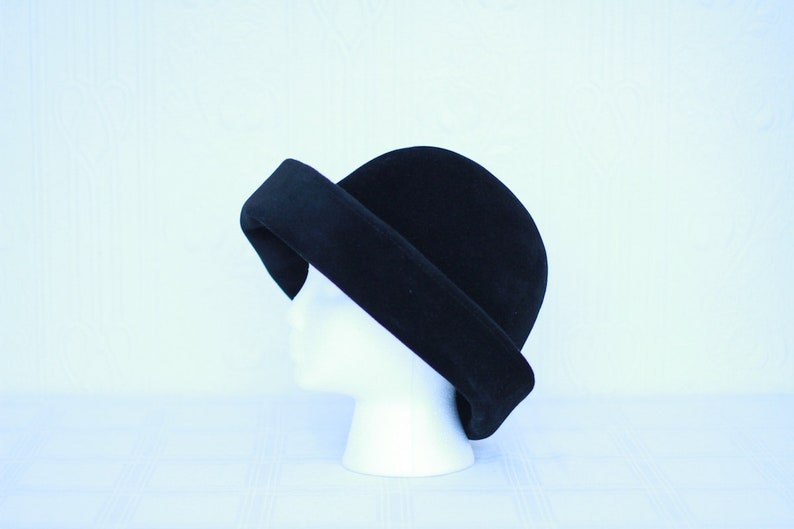 Magnificient Black Borsalino beaver fur felt image 2