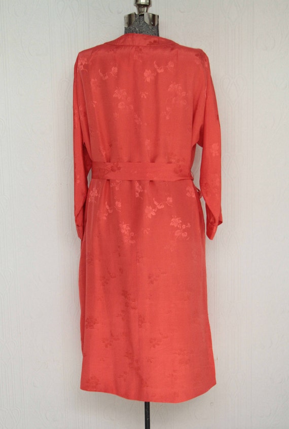 60's oriental dressing gown coral size small/medi… - image 4