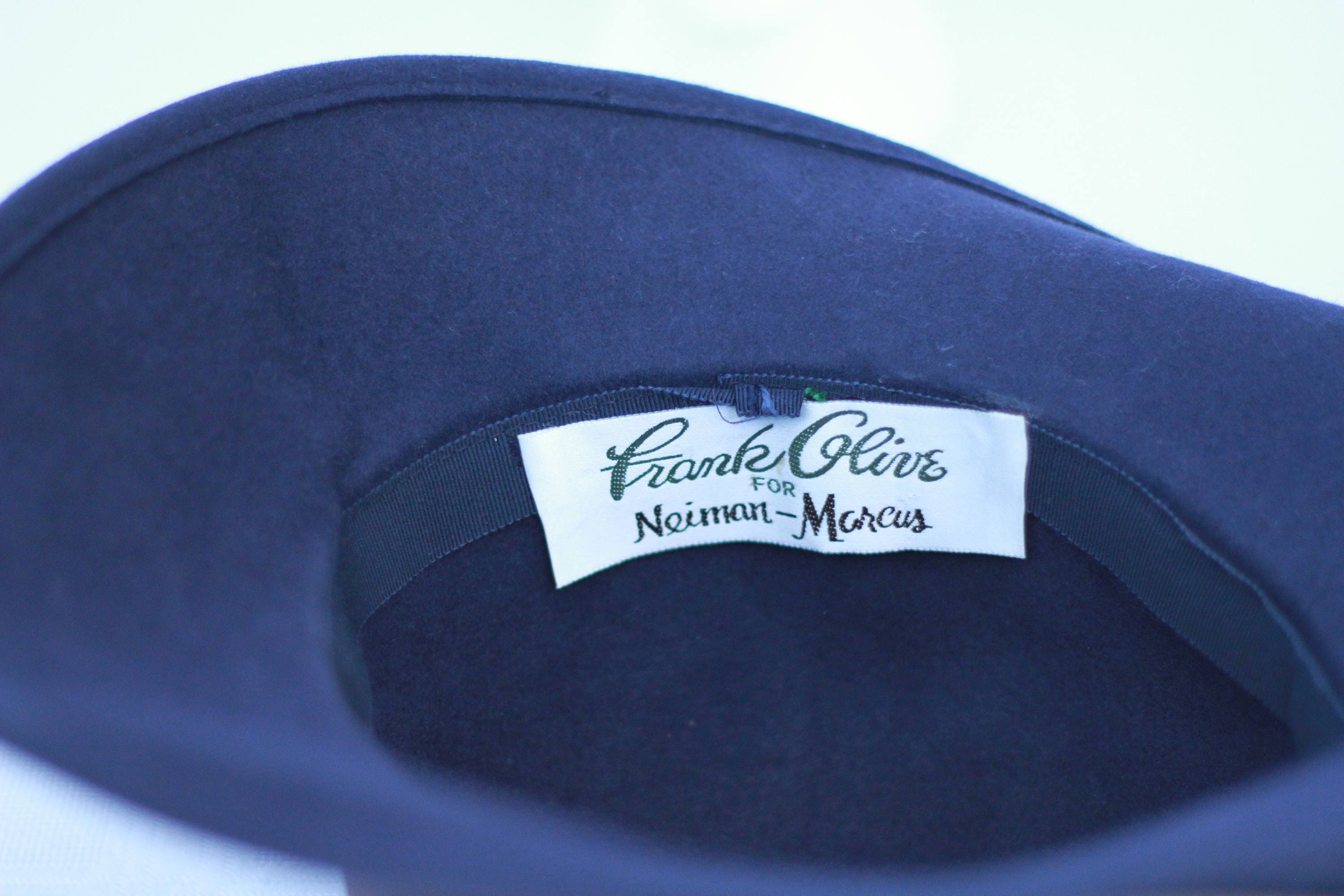 Frank Glive for Neiman Marcus Hat Vintage Frank Olive for Neiman Marcus Black Woven Straw Hat  main image 2