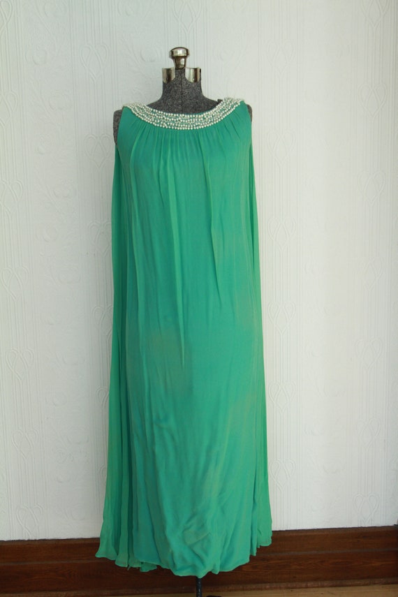 60's silk chiffon dress - image 1