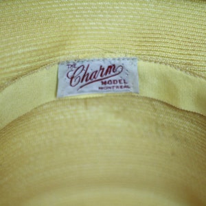 50's 60's yellow straw hat image 4