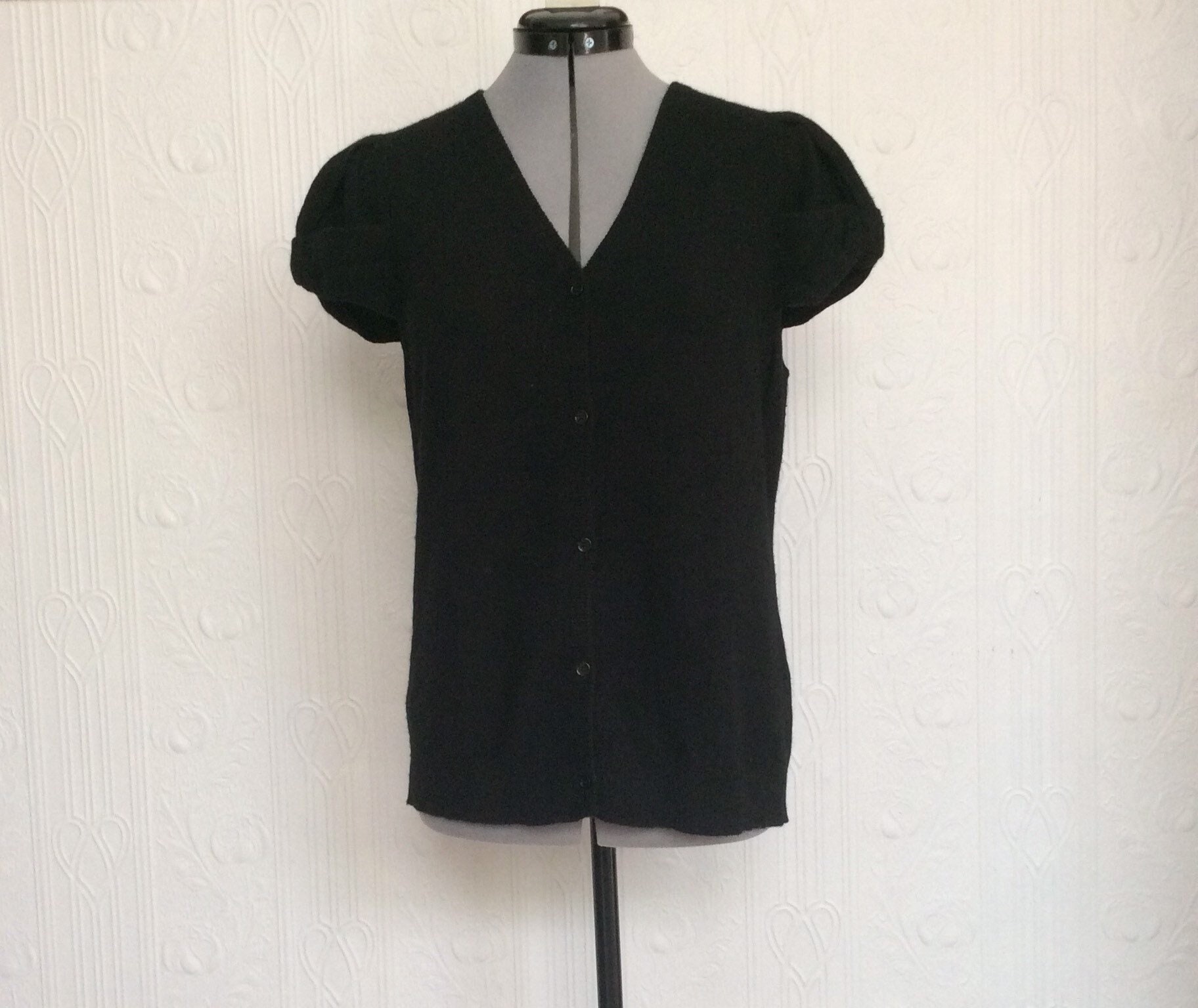 Vintage Kate Spade Black Cashmere Cardigan With Short Sleeves - Etsy