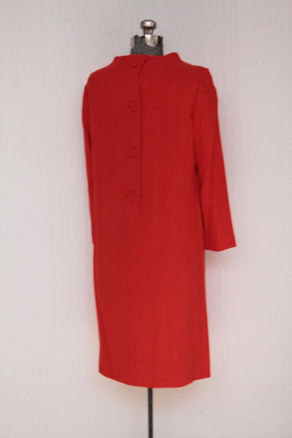 Fantastic 60's BH Wragge orange-red wool dress - image 3