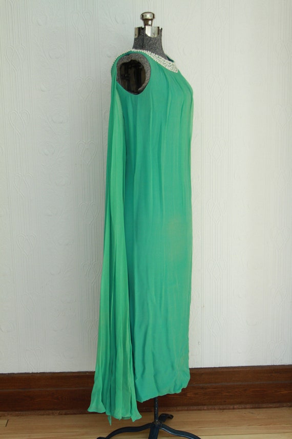 60's silk chiffon dress - image 2