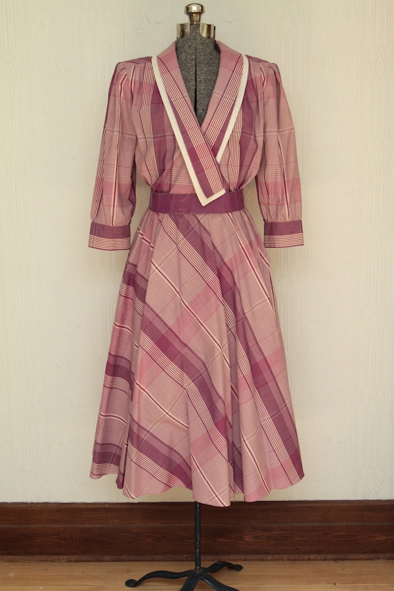 70's or 80's Pierre Cardin tartan cotton dress