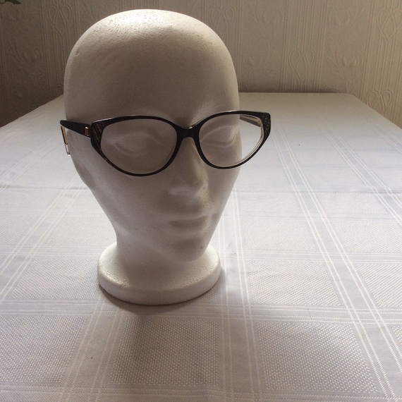 60's or early 70's Balanciaga black glasses with … - image 1