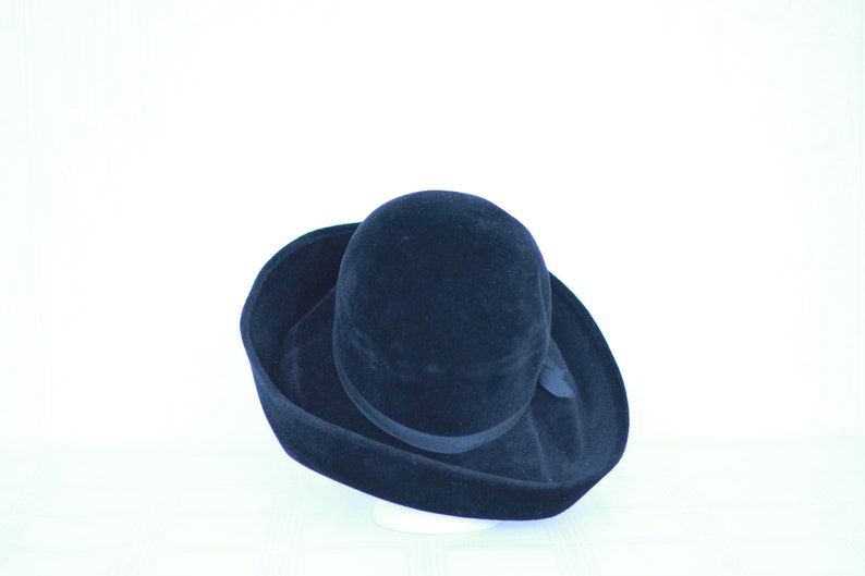 Magnificient Black Borsalino beaver fur felt image 3