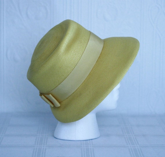 50's 60's yellow straw hat - image 2