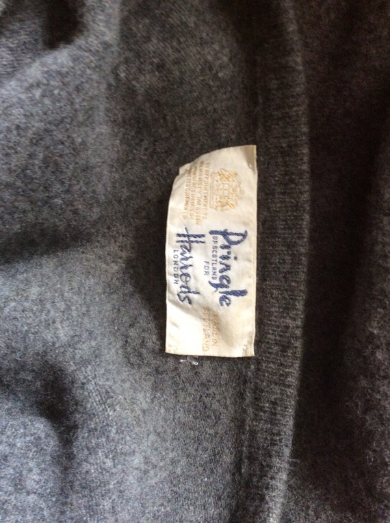 Vintage Pringle sweater, made for Harrods, grey w… - image 4