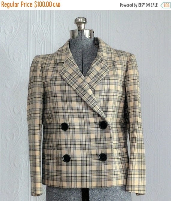 Fall sale - 60'S tartan Nan Duskin jacket small/me