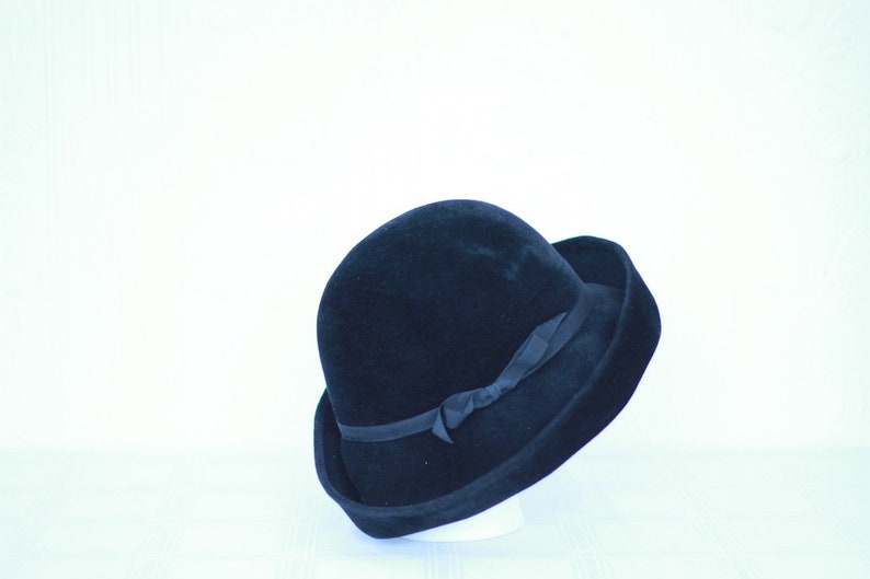 Magnificient Black Borsalino beaver fur felt image 4