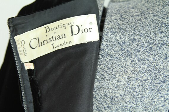 60's Christian Dior mini velvet black dress LBD m… - image 3