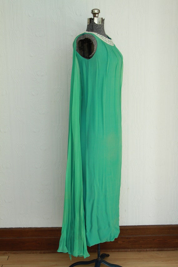 60's silk chiffon dress - image 3