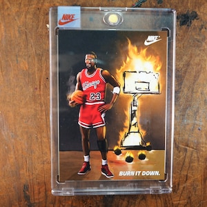 1985 Michael Jordan "Burn It Down" Dunk Chicago Bulls Raro