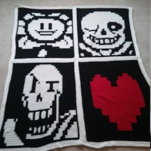 Undertale character crocheted blanket pattern PDF digital download
