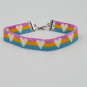 LGBTQIA+ Pride Flag Bracelet with Hearts, Custom Made Pride Flag, Rainbow Pride Bracelet, Gay, Lesbian, Transgender, Bisexual, Asexual Pride