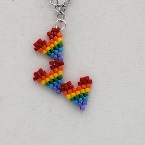 Triple Heart Pride Flag Necklace, LGBTQIA+ Pride Flag Necklace, Custom Made Pride Flag, Rainbow Pride Necklace, Gay, Lesbian, Transgender