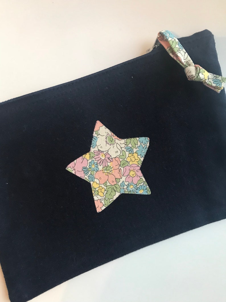 Navy liberty print pouch