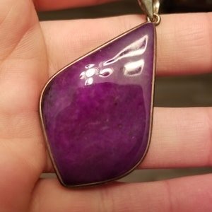 SUGILITE & MANGANESE Crystal Pendant - Genuine Natural Sugilite Gemstone, Kalahari Desert South Africa, Healing Crystal Jewelry