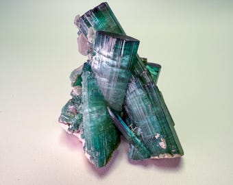 INDICOLITE TOURMALINE Cluster – Raw Crystal Slice, Healing Stone