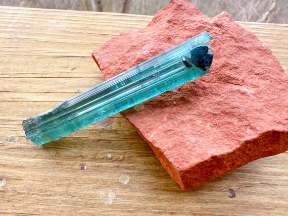 INDICOLITE Tourmaline Crystal  - Blue Tourmaline Raw Gemstone - Top Grade Pendant - Birthstone, Healing Crystals and Stones