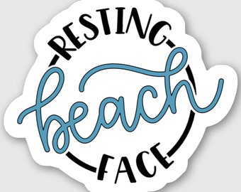 Resting Beach Face Sticker: Funny RBF Decal