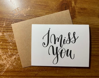 I miss you, Greeting Card, Blank Card, Miss You, Boyfriend, Girlfriend, Wife, Husband, Love, Gift, Long Distance, Missing You, Relationship