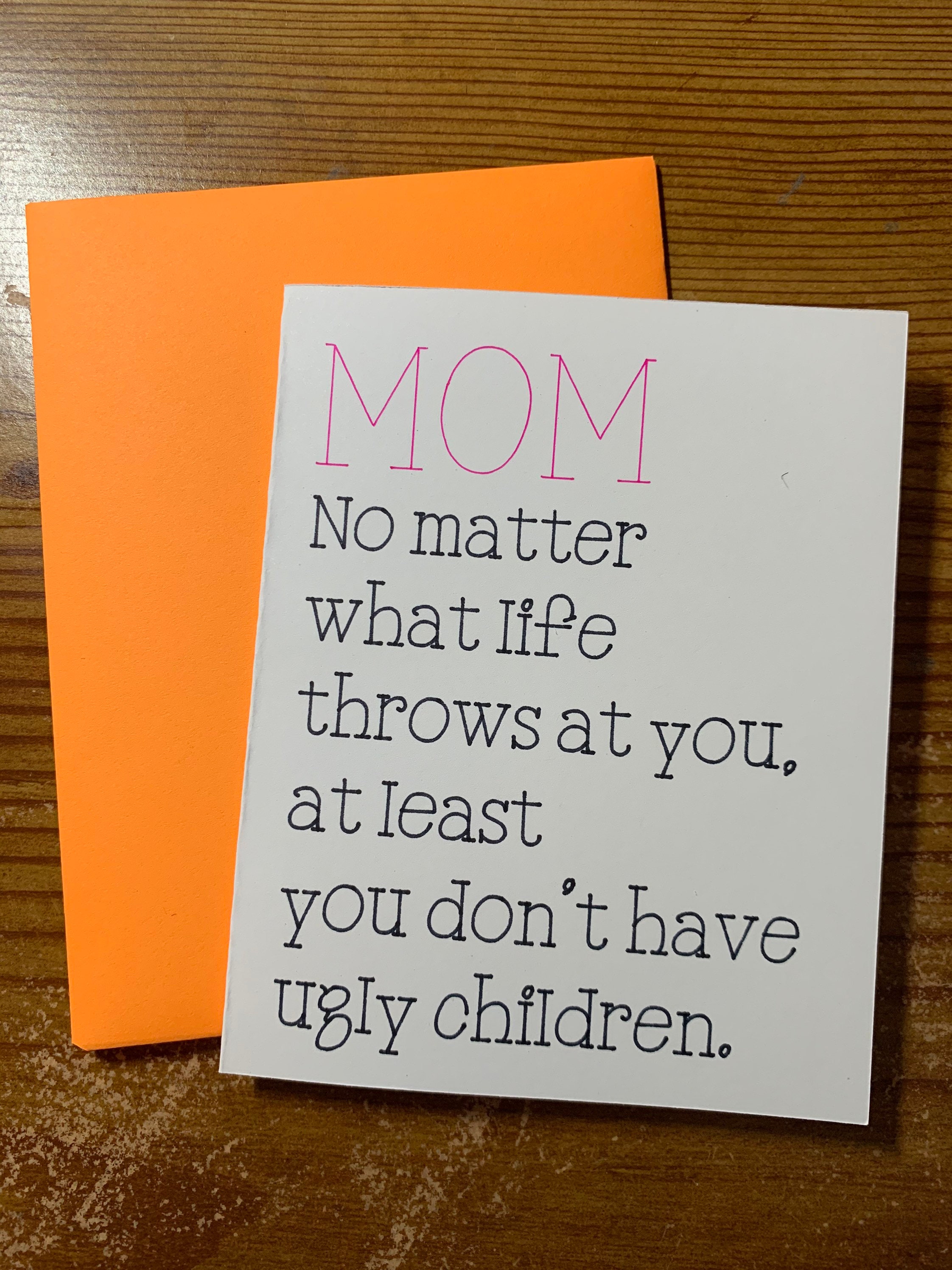 Mom Letter to Mom Just Because Funny Card Funny Card for | Etsy