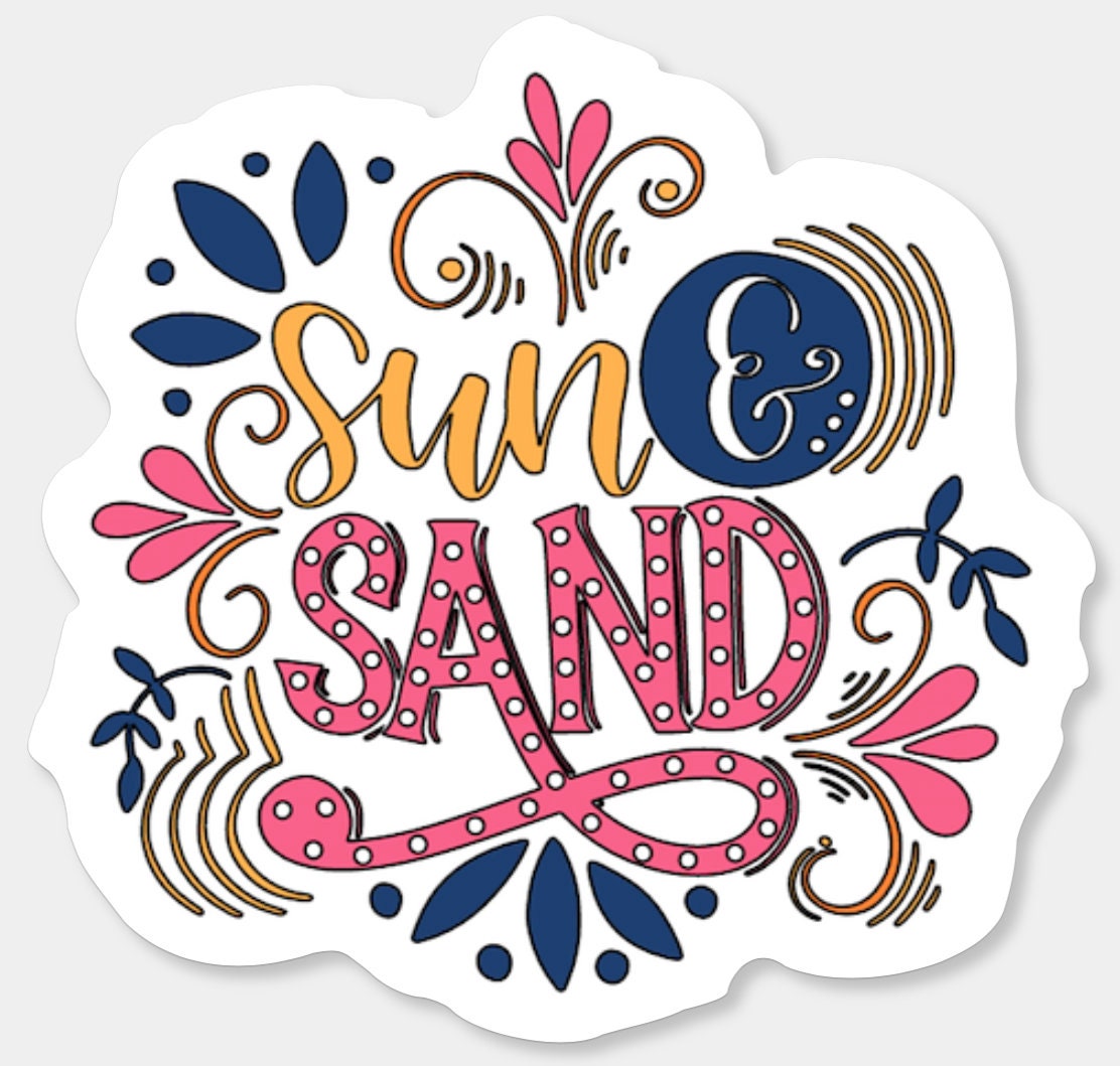 Buy Sun & Sand Sticker: Tropical Beach Vacation Decal Online in India ...