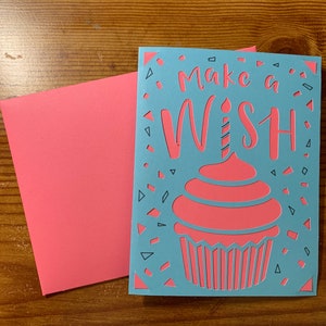 Happy Birthday, Make a Wish, Birthday Card, Greeting Card, Blank Card, Birthday, Cupcake, Cake, Birthday Cake, Birthday Girl, Birthday Boy