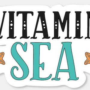 Vitamin Sea, Sticker, Stickers, Beach, Summer, Sea, Ocean, Travel, Tropical, Beach Sticker, Sea Sticker, Vitamin, Health, Summer Sticker