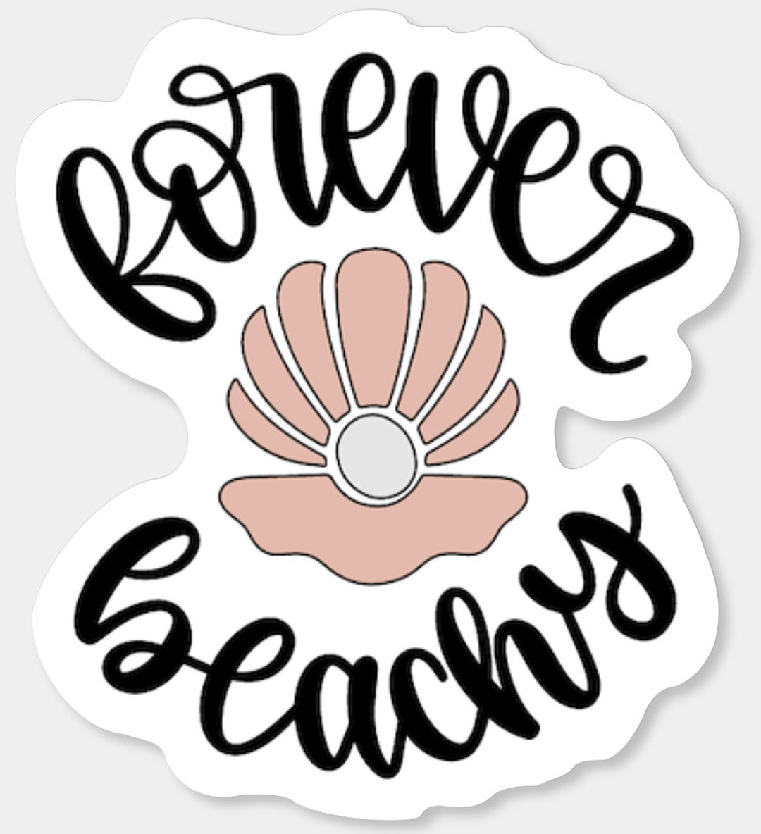 Forever Beachy, Sticker, Stickers, Beach Sticker, Beach Stickers