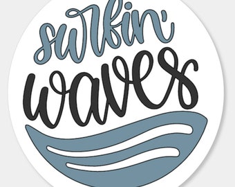 Surfin' Waves Sticker: Beach Vacation Decal