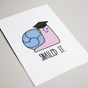 Snailed It Abschlusskarte | Lustige Abschlusskarte | Lustige Grußkarte | Abschlusskarte | Beginn Karte | Punny Beginn Karte