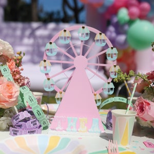 Motorized Ferris Wheel Centerpiece | Moving Ferris Wheel | Carnival Birthday Centerpiece | Circus Birthday Centerpiece | Circus Ferris Wheel