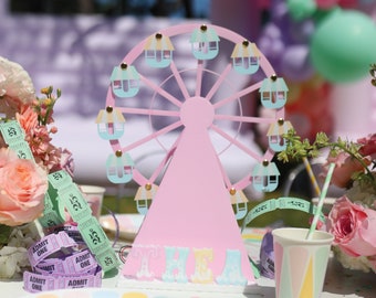 Motorized Ferris Wheel Centerpiece | Moving Ferris Wheel | Carnival Birthday Centerpiece | Circus Birthday Centerpiece | Circus Ferris Wheel